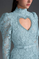 IHF STUDIO • Virelle Vine Floral Lace Heart-Cutout Mini Dress