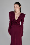 L'ALLÉE • Erina Burgundy Fishtail Gown