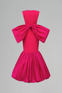 Pink Mermaid V-Neck Crystal Embellished Bow Evening Gown for women, from IHF ATELIER, The Viet Concept