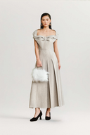 Gray Venice Midi Dress for women, from WHITE PLAN, The Viet Concept 