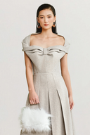 Gray Venice Midi Dress for women, from WHITE PLAN, The Viet Concept 