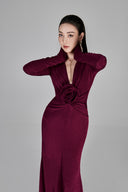 L'ALLÉE • Erina Burgundy Fishtail Gown
