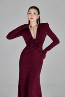L'ALLÉE • Erina Burgundy Fishtail Gown