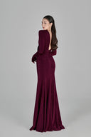 L'ALLÉE • Erina Burgundy Fishtail Gown