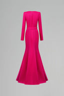 Light Pink Mermaid Evening Gown Trapeze Neck Luxury Long Sleeves for women, from IHF ATELIER, The Viet Concept