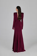L'ALLÉE • Erina Burgundy Fishtail Gown