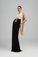 Asthentic Mermaid Cowl Neck Silk Satin Floor Length Dress for women, from Ha Thanh Viet, The Viet Concept 