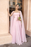 Esperanza Silk A-Line Square Neck Floor-Length Gown for women, from 21SIX, The Viet Concept