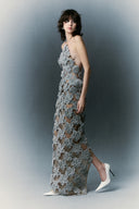 HA THANH VIET • Genovela Floral Crystal Mesh Column Gown