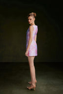 VONTIER DE MONTIER • Songbird Winged Taffeta A-Line Mini Dress With Detachable Cape