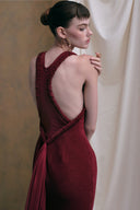 DUONG ATELIER • Valentina Halter Silk-Chiffon Floor-Length Dress