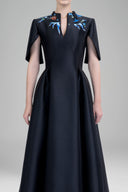 Madilyn A-line Slit Sleeved Zibeline Midi Dress for women, from Tiny Ink, The Viet Concept 