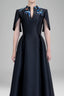 Madilyn A-line Slit Sleeved Zibeline Midi Dress for women, from Tiny Ink, The Viet Concept 