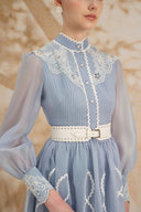 ROSEE de MATIN • Blue Midi Lace Dress