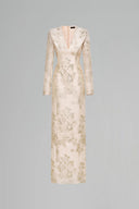 MARGÉE ATELIER • Velune Couture V-Neck Taffeta Silk Evening Gown