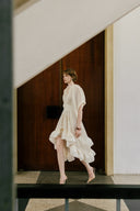 Gabriella Pleated High-Low Ruffle Dress for women, from WHITE PLAN, The Viet Concept