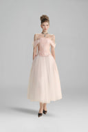 LINH PHUNG • Elarose Off-Shoulder Embroidered Corset Midi Dress