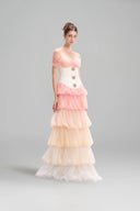 LINH PHUNG • Kailani Ombre Corset Off-Shoulder Evening Gown