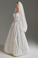 Sculpted Bow Ivory Crinkled Taffeta Ball Gown for women, from LINH DOAN, The Viet Concept