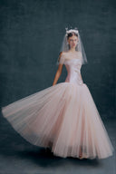 WHITE PLAN • Mabel Strapless Basque Corset Tulle Gown