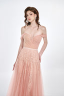 LUCILLA • Cora Off-Shoulder Lace & Tulle A-Line Evening Gown