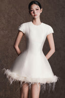 SANT SOUCI • Auréole Pearl-Embellished Flower-Draped Taffeta Mini Dress