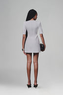 White Buttoned Mini Dress for women, from Keira Tong, The Viet Concept 