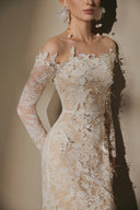 ARTI APPAREL • Amelie Lace & Tulle Embellished Floor-Length Gown