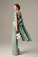 Blue Satin Silk Twisted Cross Pleated Drape Gown for women, from IHF ATELIER, The Viet Concept