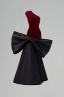 Celestine One-Shoulder Velvet Bow Mermaid Evening Gown for women, from IHF ATELIER, The Viet Concept 