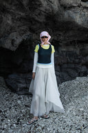 Celestia Jellyfish Asymmetric Organza Maxi Skirt for women, from CAOSTU, The Viet Concept