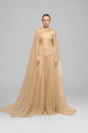 Aqahwan Pearl-Embellished Tulle & Lace Corset Evening Gown for women, from 21SIX, The Viet Concept