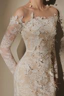 ARTI APPAREL • Amelie Lace & Tulle Embellished Floor-Length Gown