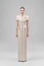Cream Eirlys Sheath Puffy Sleeved Crepe Floor Length Dress for women, from Maison Des Copains, The Viet Concept 