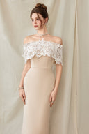 Florentia Embellished Butterfly Lace Off-Shoulder Evening Gown for women, from CALISTA, The Viet Concept