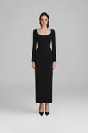 Rugosa Square Neck Crepe Maxi Dress for woman, from ARTI, The Viet Concept