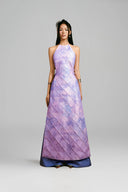 Tu Ky Scenic Landmark Printed Taffeta Halter Ao Dai for women, from KEIRA TONG, The Viet Concept 