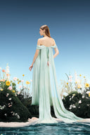 Morgane Pearlescent Silk Off-Shoulder Couture Gown for women, from LINH PHUNG, The Viet Concept