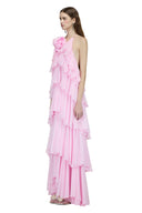 DAS LA VIE • Rosé Silent Drape Chiffon Halter Gown - The Viet Concept