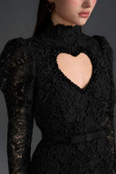 IHF STUDIO • Virelle Vine Floral Lace Heart-Cutout Mini Dress