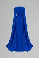 Cobalt Blue Royal Mermaid Evening Gown With Slit Sleeves for women, from IHF ATELIER, The Viet Concept 