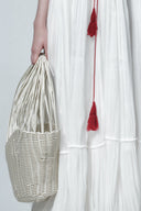 Coral Mirage Layered Cotton Organza Maxi Dress for women, from DAS LA VIE, The Viet Concept 