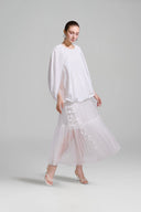Hora Sculptural Balloon Poplin Top with Cape Sleeves for women, from ARTI, The Viet Concept 