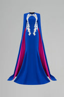 Cobalt Blue Royal Mermaid Evening Gown With Slit Sleeves for women, from IHF ATELIER, The Viet Concept 