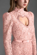 IHF STUDIO • Virelle Vine Floral Lace Heart-Cutout Mini Dress