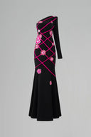 Midnight Bloom One-Shoulder Mermaid Crystal Evening Gown for women, from IHF ATELIER, The Viet Concept 