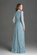 IHF STUDIO • Vine Crystal-Embellished Floral Lace Heart-Cutout Maxi Dress
