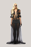 Reyes Shirt See-Through Organza Voile Floor Length Dress for women, from Das La Vie, The Viet Concept 