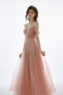 LUCILLA • Cora Off-Shoulder Lace & Tulle A-Line Evening Gown