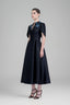 Madilyn A-line Slit Sleeved Zibeline Midi Dress for women, from Tiny Ink, The Viet Concept 